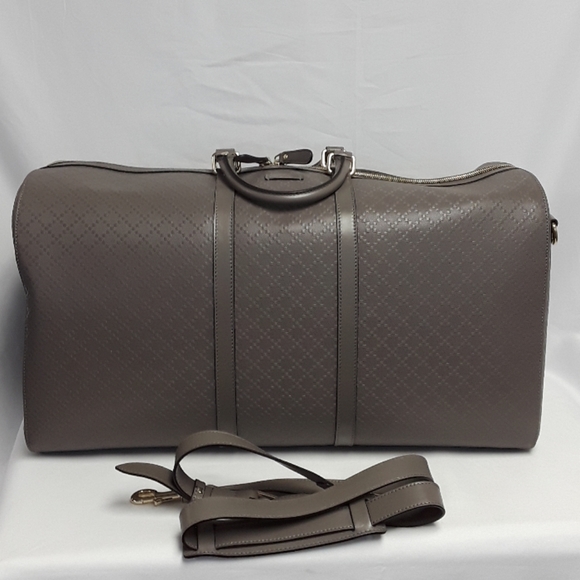 New GUCCI 355639 Gray leather Carry-on duffel Bag - Picture 1 of 8